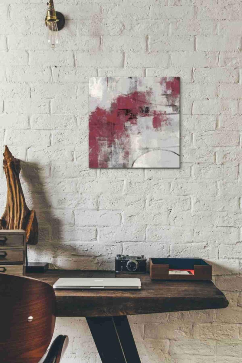 Epic Graffiti 'Stone Gardens II Red' by Silvia Vassileva, Canvas Wall Art, 12"x12" - Image 2
